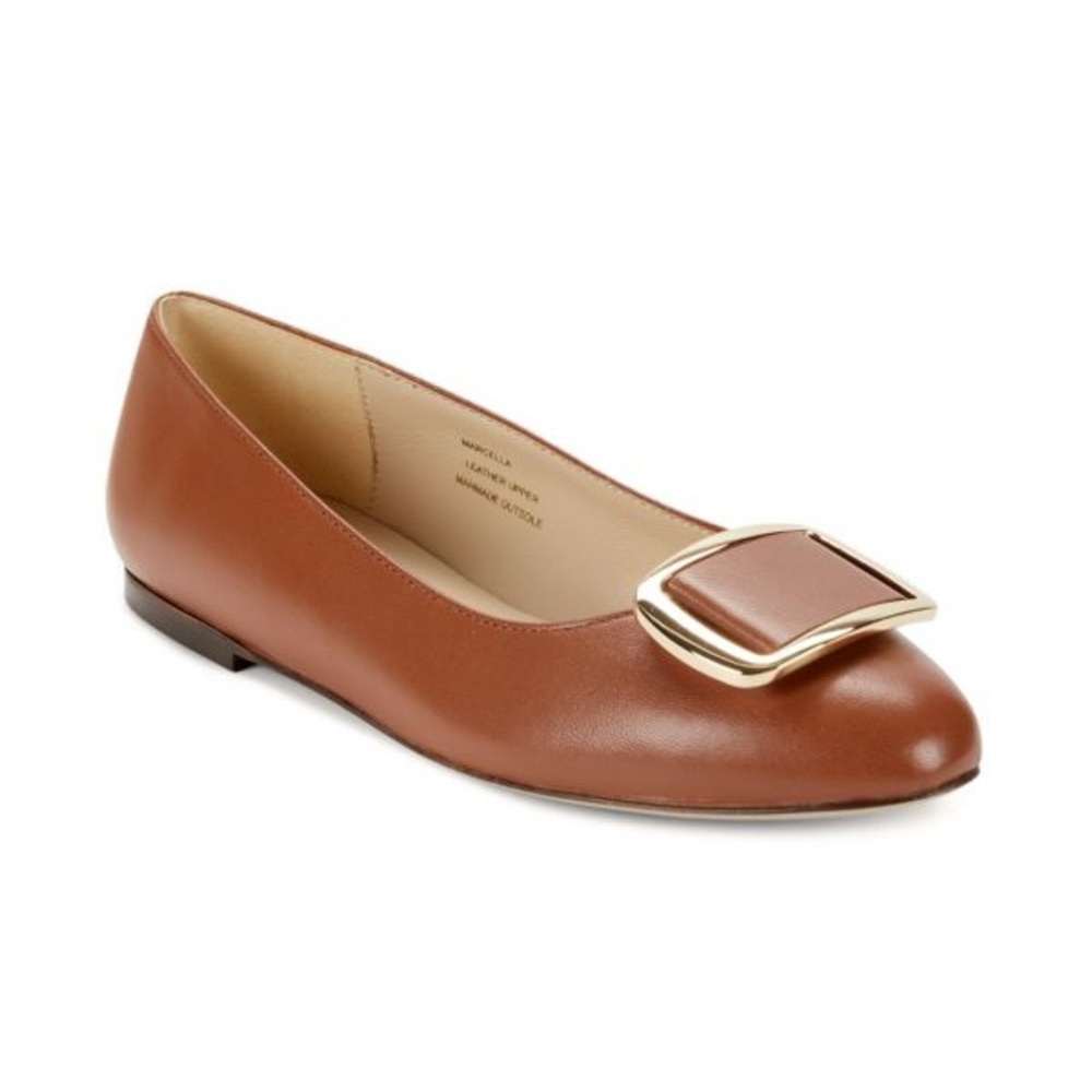 NWOT Bruno Magli Brown Marcella Leather Flats